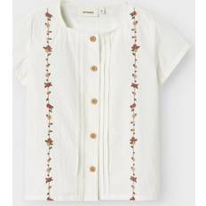 Blomstrede Skjorter Børnetøj Name It Nmfjolene Ss Loose Shirt - Coconut Milk