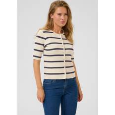 Multicoloured Cardigans Kaffe Morita Knitted Cardigan - Silver/White/Blue