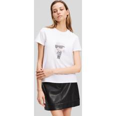 Karl Lagerfeld Dam T-shirts Karl Lagerfeld Rhinestone Ikon T-shirt - White
