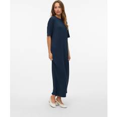 Korte kjoler - Modal Vero Moda Vmrobertina 2/4 Oneck Ankle Dress - Dark Sapphire