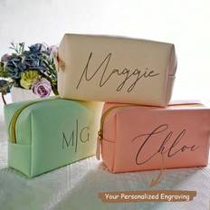 Leather Cosmetic Bags Shein Custom Name Cosmetic Bag - Personalized Monogram