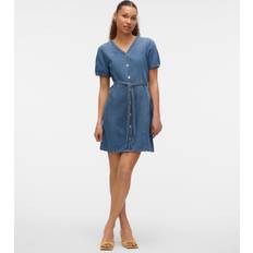 Vero Moda Vmjanet Kort Kjole - Blue Denim