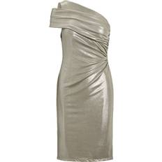 Lauren LRL Arethusa One Shoulder Cocktail Dress - Silver