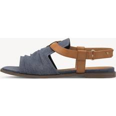 Tamaris Sandaler - Blue Denim/Cognac