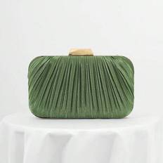 Polyamide Clutches Shein Pleated Satin Design Boxy Clutch Bag - Wedding