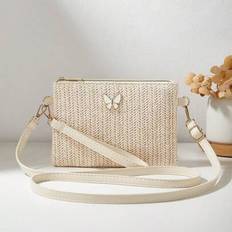 Straw shoulder bag Shein Fashion New Straw Woven Shoulder Crossbody Bag - Women