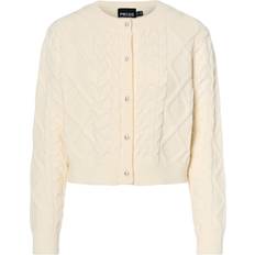 Dam - Rutiga Koftor Pieces Pcsofia Stickad Kofta - Beige