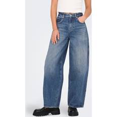 Baggy - Dame Jeans Only Onltaylor Høj Talje Barrel Fit Jeans - Blue Denim