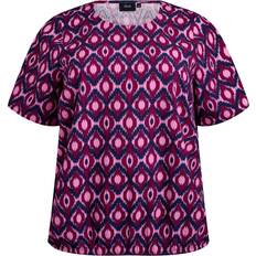Zizzi Bluser Zizzi Bluse Jeasy 1/2 Aop Blouse - Rosa