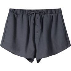Bershka Shorts Bershka Marinblå Shorts I Linnestil Med Dragsko I Midjan