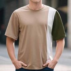 Children's Clothing Shein Teenager Boys Color Block Simple Silhouette T-Shirt - Comfortable