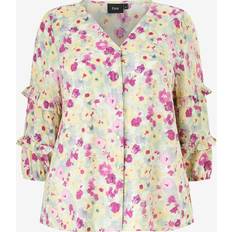 Zizzi Overdele Zizzi Bluse Mjane 3/4 - Hvid