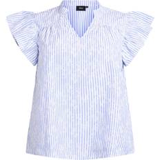 Zizzi Overdele Zizzi Bluse VKatja - Royalblå/Hvid
