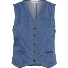 Part Two Dame Overtøj Part Two Raisa Waistcoat - Blue Denim