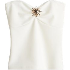 H&M Metal Detail Tube Top - White/Sun
