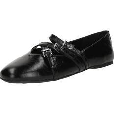Gummi Lågskor Michael Kors Indy Flex Leather Ballet Flat - Black