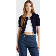 Buttoned Sweater - Marinblå