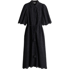 H&M Broderie Anglaise Shirt Dress - Black