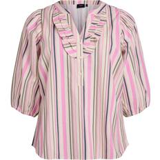 Zizzi Bluser Zizzi Bluse Caello 3/4 - Beige/Marin