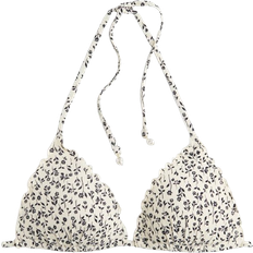 H&M Push Up Triangel Bikinitop - Light Beige/Floral
