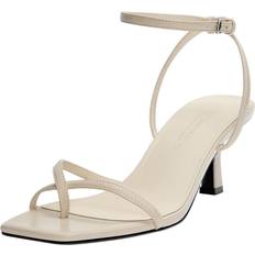 Beige - Dam Sandaletter Pull&Bear Naturvita Klackskor Med Korsande Rem - Vit/A