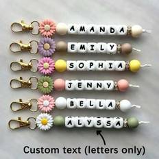 Shein Custom Daisy Silicone Keychain - Personalized Name Buckle