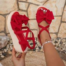 Red Sandals Shein Red Thick Bottom Sandals For Women - Red