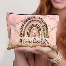 Polyester Cosmetic Bags Shein Teacher Gifts To Best Ever Letter Print Makeup Bag - Lightweight