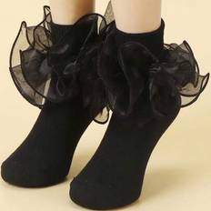 Shein Children's Solid Color Cute Mid-Calf Socks - Lace