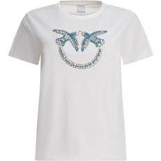 Pinko Love Birds Monogram Logo T-shirt - White
