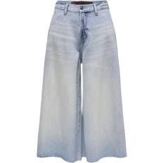 Only Onlla Høj Talje Wide Leg Fit Denimshorts - Light Blue Denim
