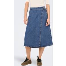 Blå - Midinederdele Only Onlthea Denim Midinederdel - Blue Denim