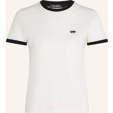 Karl Lagerfeld T-shirts Karl Lagerfeld Ikon Contrast Piping T-shirt - Cannoli Cream