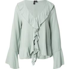Vero Moda Ruffle Trim Bell Sleeve Boho Blouse - Soft Green