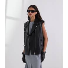 Kunstlæder Veste Karl Lagerfeld Vest - Sort