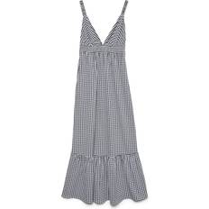 Dame - Ternede Kjoler Vero Moda Vmcheck Lang Kjole - Sort
