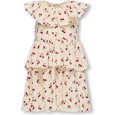 Vestidos Kids Only Vestido Corto - Beige Claro/Verde/Rojo