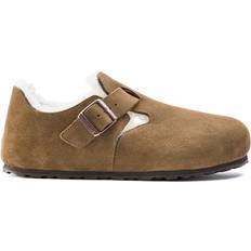 Brun Udetøfler Birkenstock London Shearling Suede Leather - Dark Tea