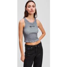 Karl Lagerfeld Dam Linnen Karl Lagerfeld Washed Ribbed Tank Top - Monument