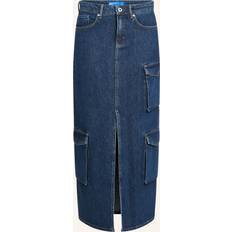 Karl Lagerfeld Dam Kjolar Karl Lagerfeld Utility Denim Maxi Skirt - Washed Dark Blue