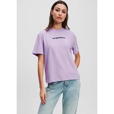 Karl Lagerfeld Dam T-shirts Karl Lagerfeld Blurred Logo T-shirt - Woman - Lavendula