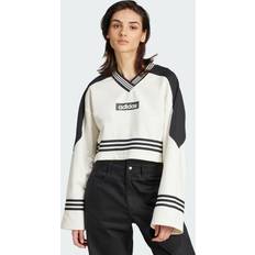 Sweatshirts - Vita Tröjor adidas Blocking Crewneck Sweatshirt - Off White/Black