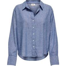 Plisseret Skjorter Only JDY Bluse - Star Sapphire/Cloud Dancer