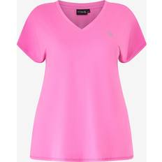 Träningstopp aBasic S/S V-neck Tee - Rosa