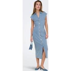 Stof Kjoler Only Onlbabe Midikjole - Light Blue Denim