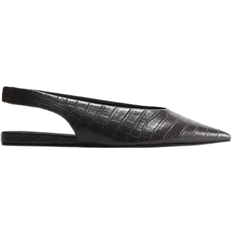 H&M Pointed Slingbacks - Dark Grey/Crocodile Patterned