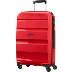 Integrated Luggage Tag Suitcases American Tourister Bon Air Spinner 66cm Magma Red