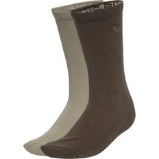 Adidas Gröna Strumpor adidas Two-toned Crew Socks 2-pack - Silver Pebble/Shadow Olive