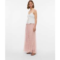 Vero Moda Rosa Kjolar Vero Moda Hög Midja Lång Kjol - Rosa