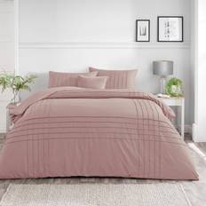Dunelm Jessa Pintuck Duvet Cover Pink (200x200cm)